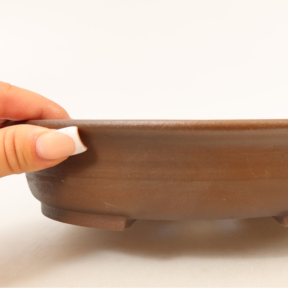 Keramická miska na bonsaje 21 x 19 x 5 cm, farba hnedá
