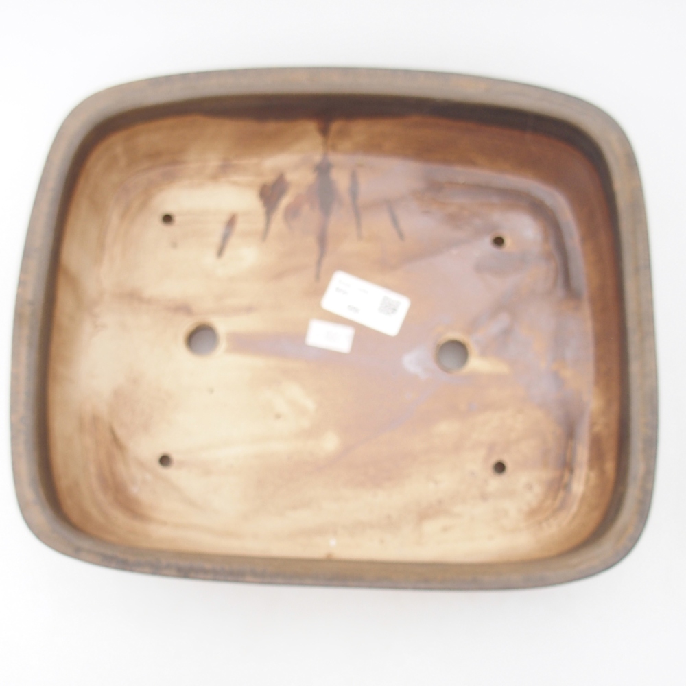 Keramická miska na bonsaje 29 x 24,5 x 7,5 cm, hnedá