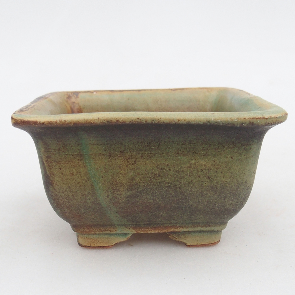 Keramická miska na bonsaje 10 x 10 x 6 cm, zelená