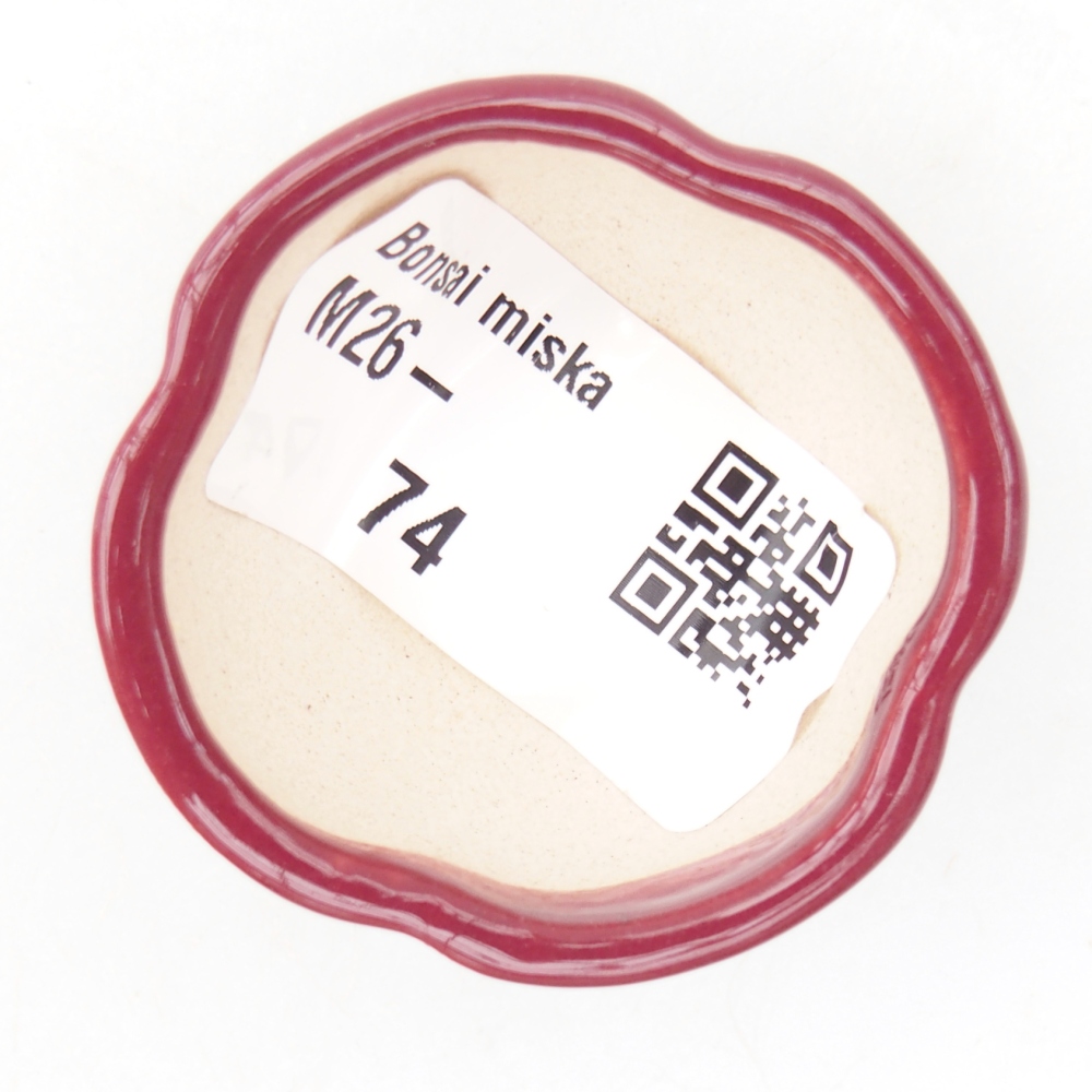 Mini bonsajová miska 4 x 4 x 2 cm, bordová