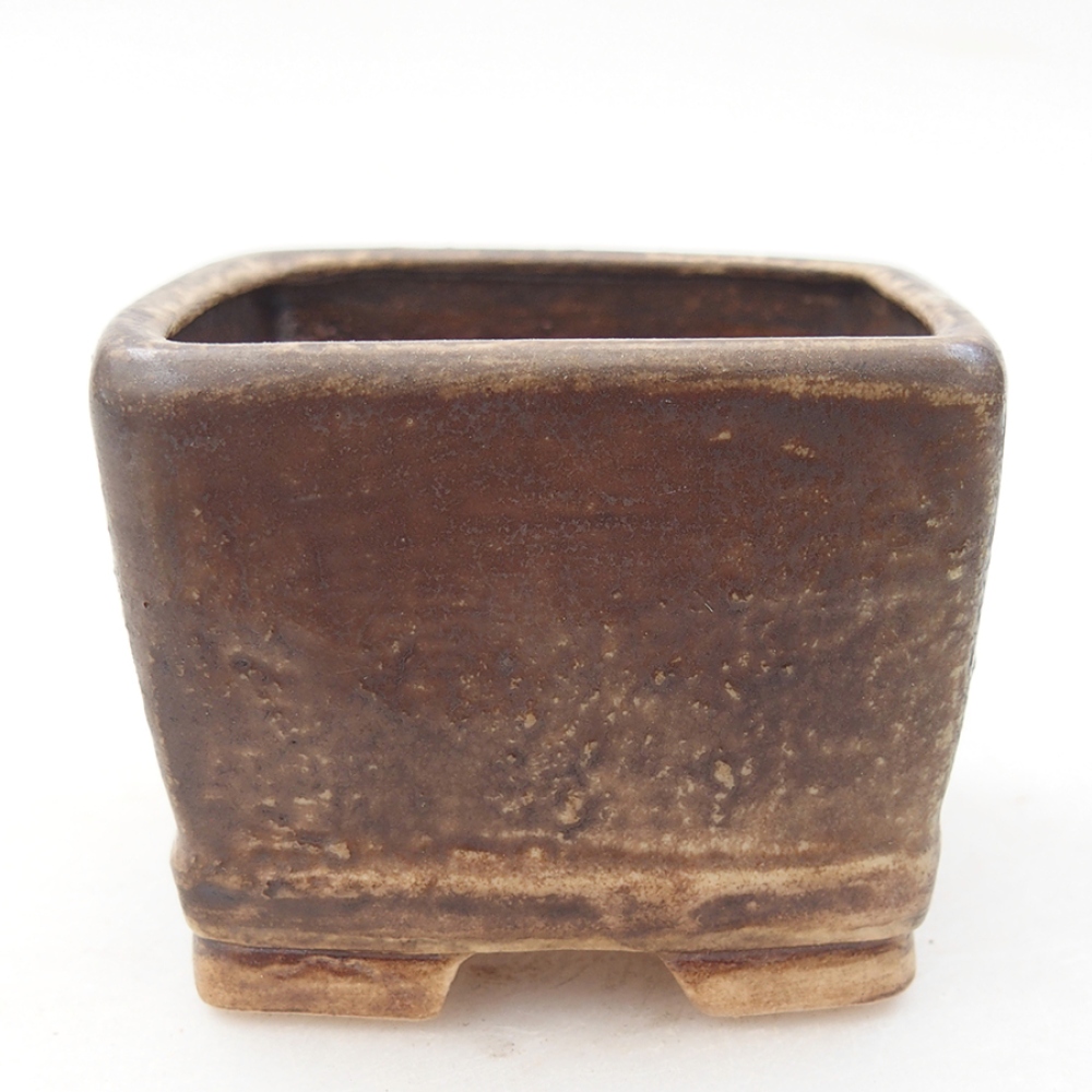 Keramická bonsai miska 6 x 6 x 4,5 cm, farba hnedá