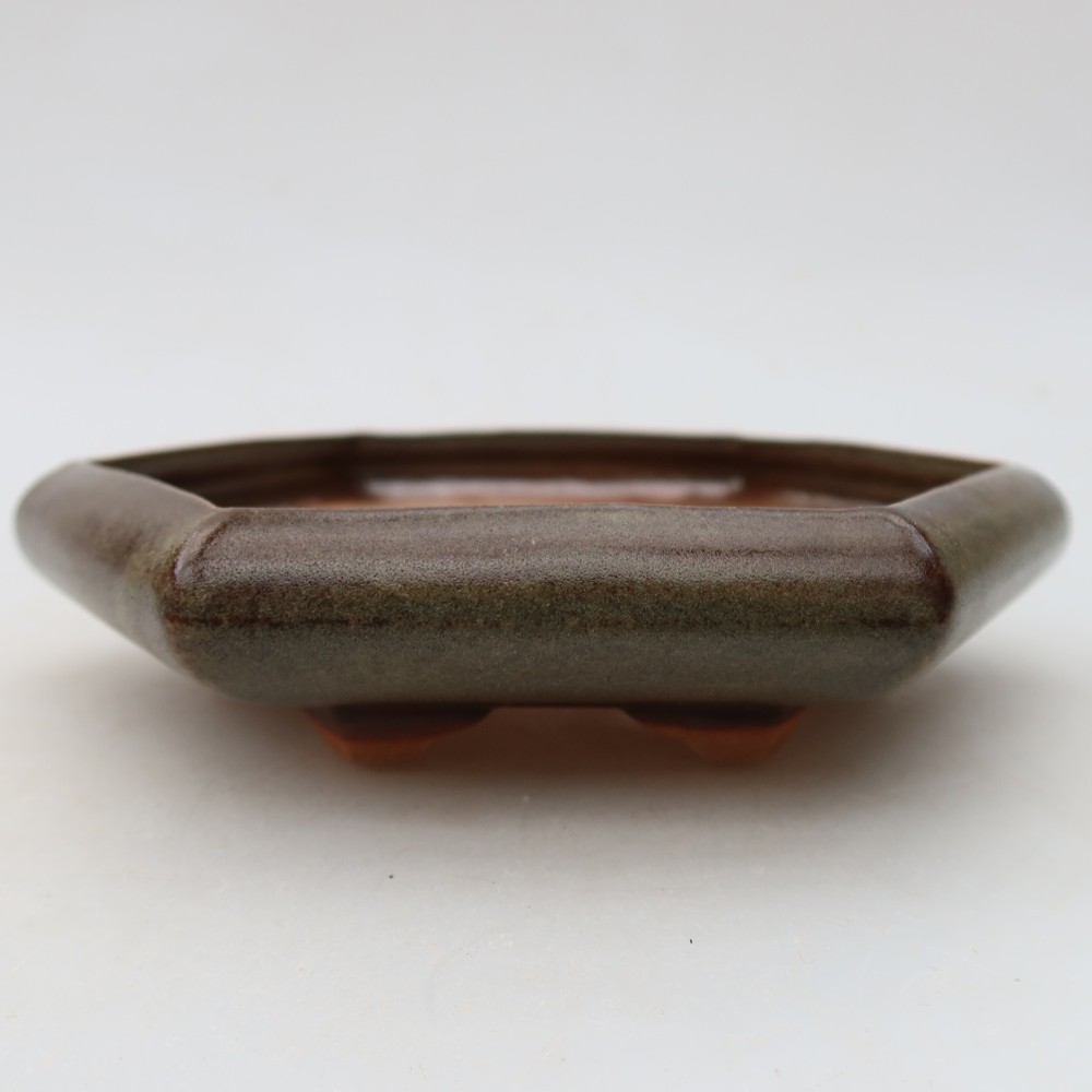 Keramická miska na bonsaje 17 x 15 x 4 cm, farba hnedá
