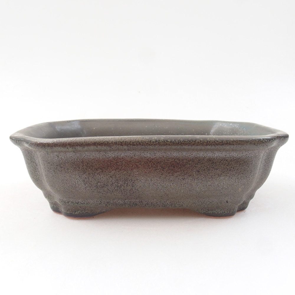 Keramická bonsai miska 16 x 12 x 5 cm, farba šedá