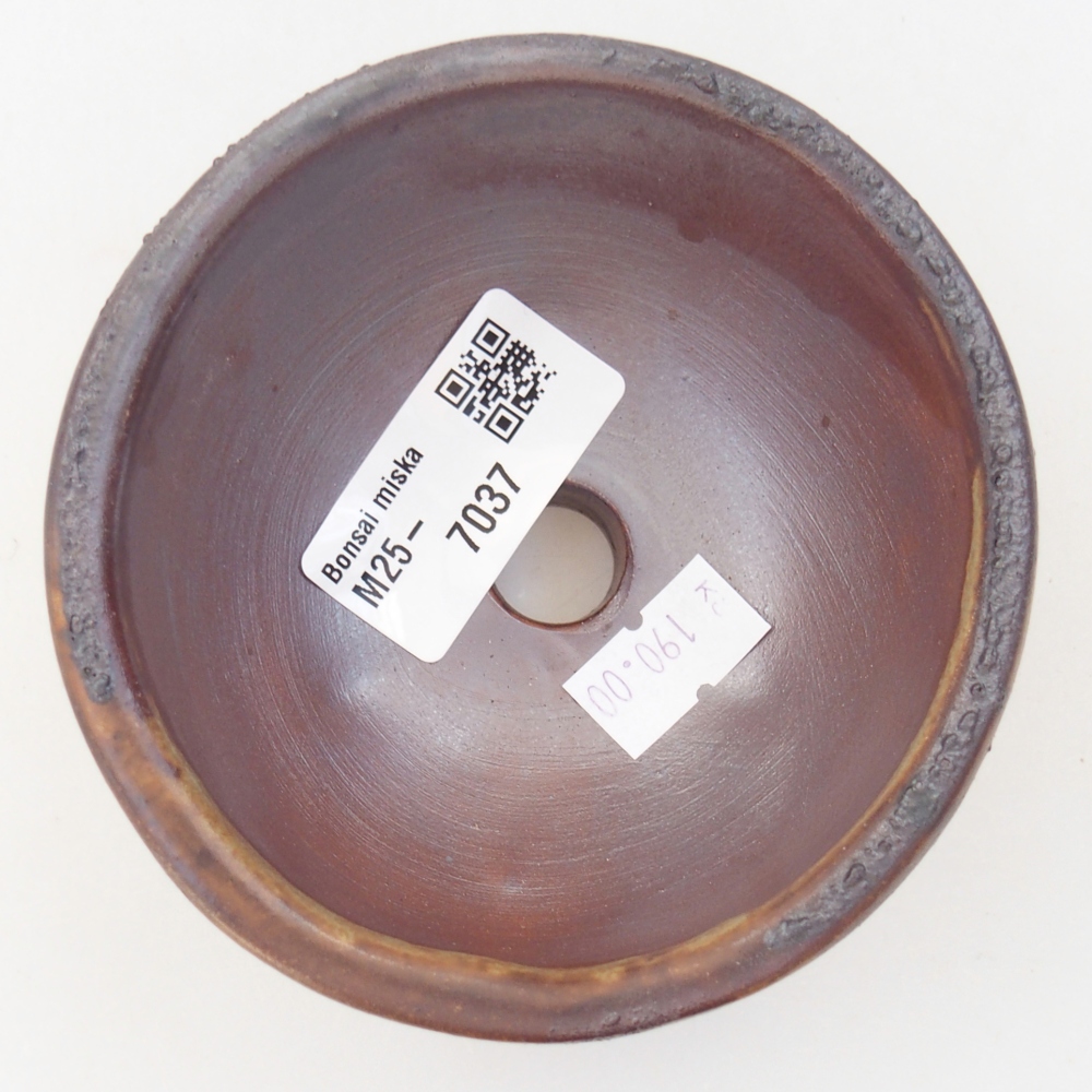 Keramická miska na bonsaje 9,5 x 9,5 x 5 cm, hnedá