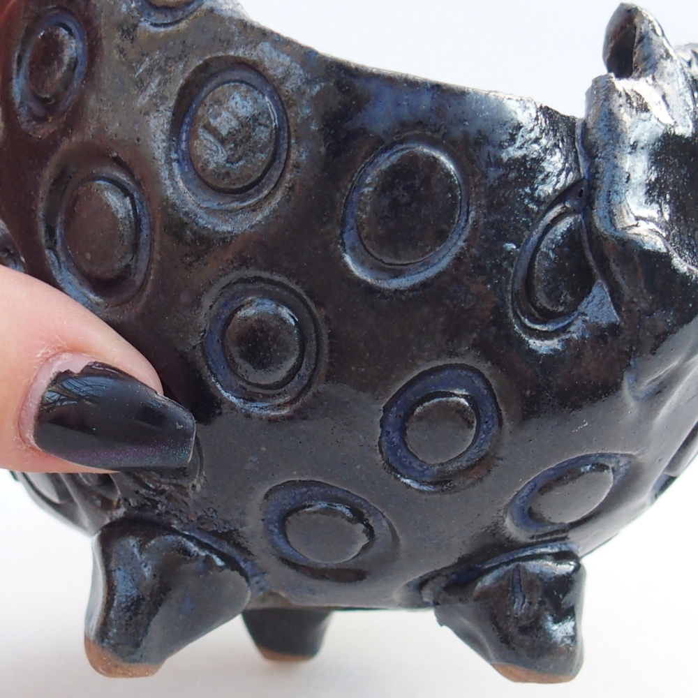 Keramická mušľa 10 x 9,5 x 8 cm , farba modrá