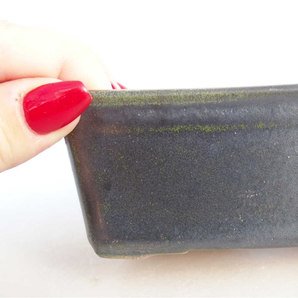 Keramická miska na bonsaje 11,5 x 8,5 x 4,5 cm, sivá