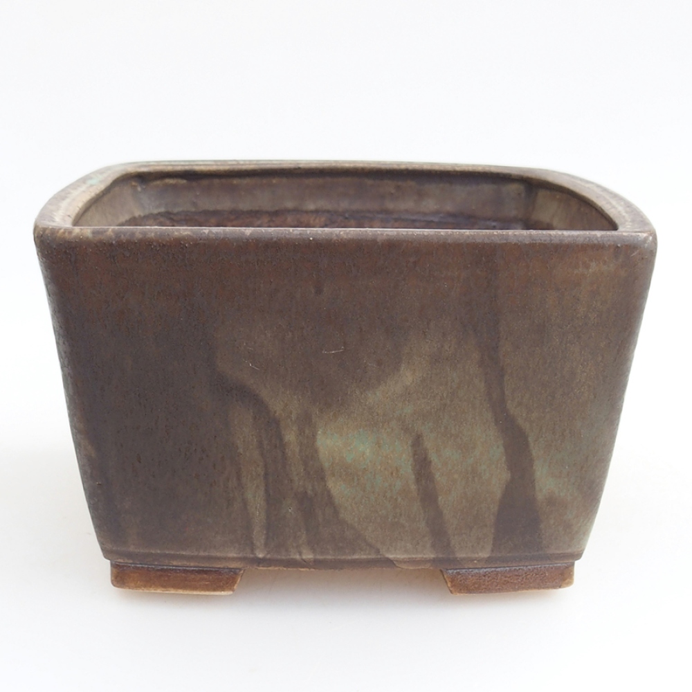 Keramická bonsai miska 15 x 15 x 9,5 cm, farba zelená