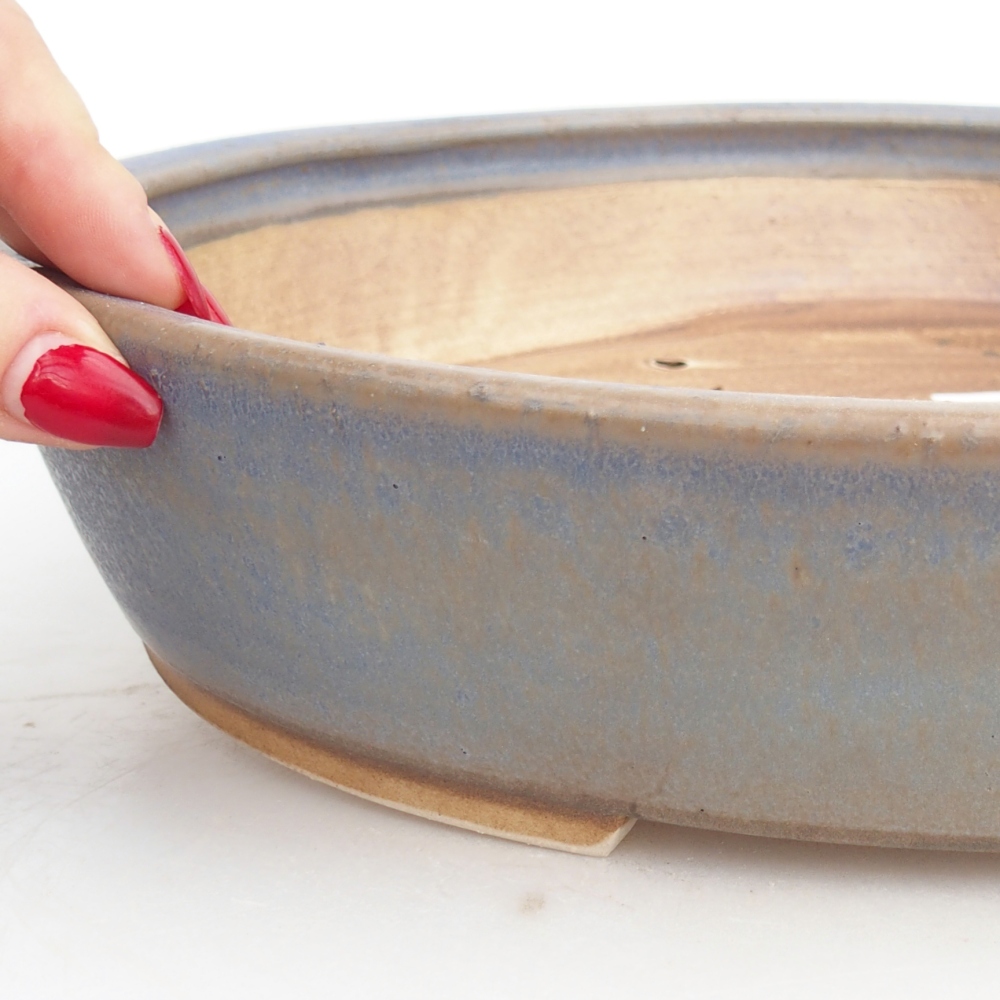 Keramická miska na bonsaje 31,5 x 28,5 x 6,5 cm, farba modrá