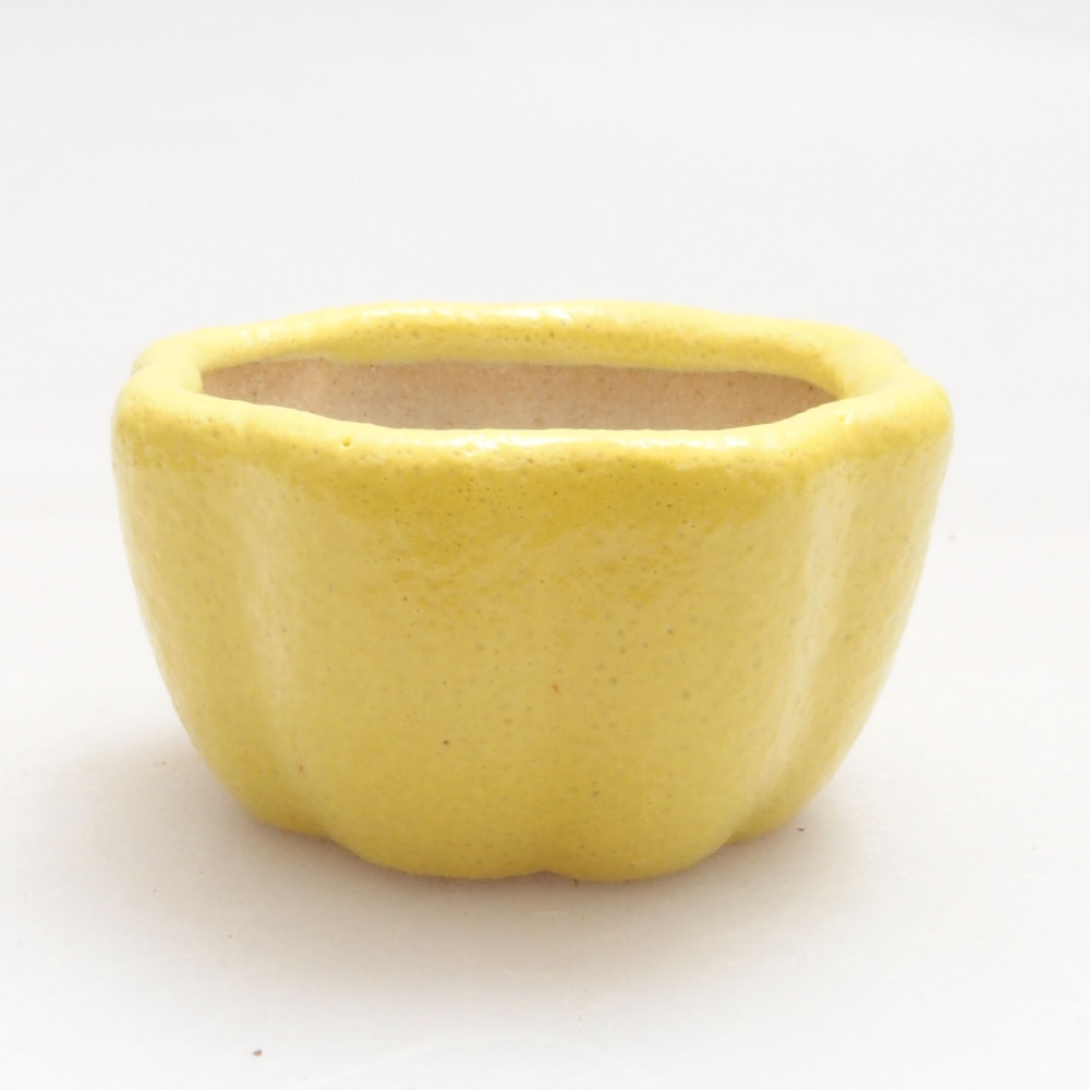 Keramická bonsai miska 3,5 x 3,5 x 2 cm, farba žltá