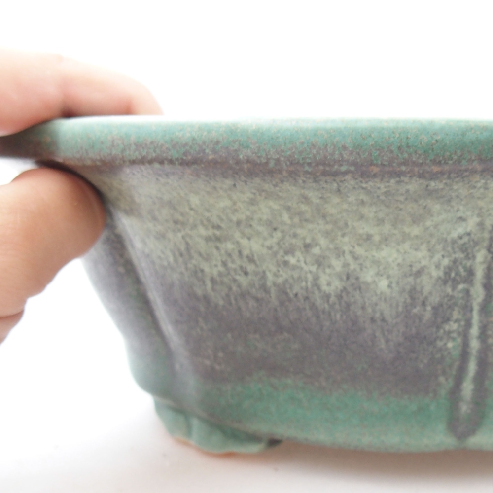 Keramická bonsai miska 26 x 26 x 8,5 cm, farba zelená