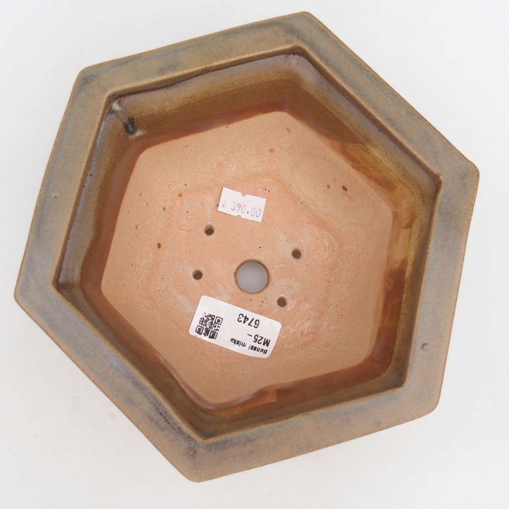 Keramická miska na bonsaje 18,5 x 16,5 x 9 cm, hnedá