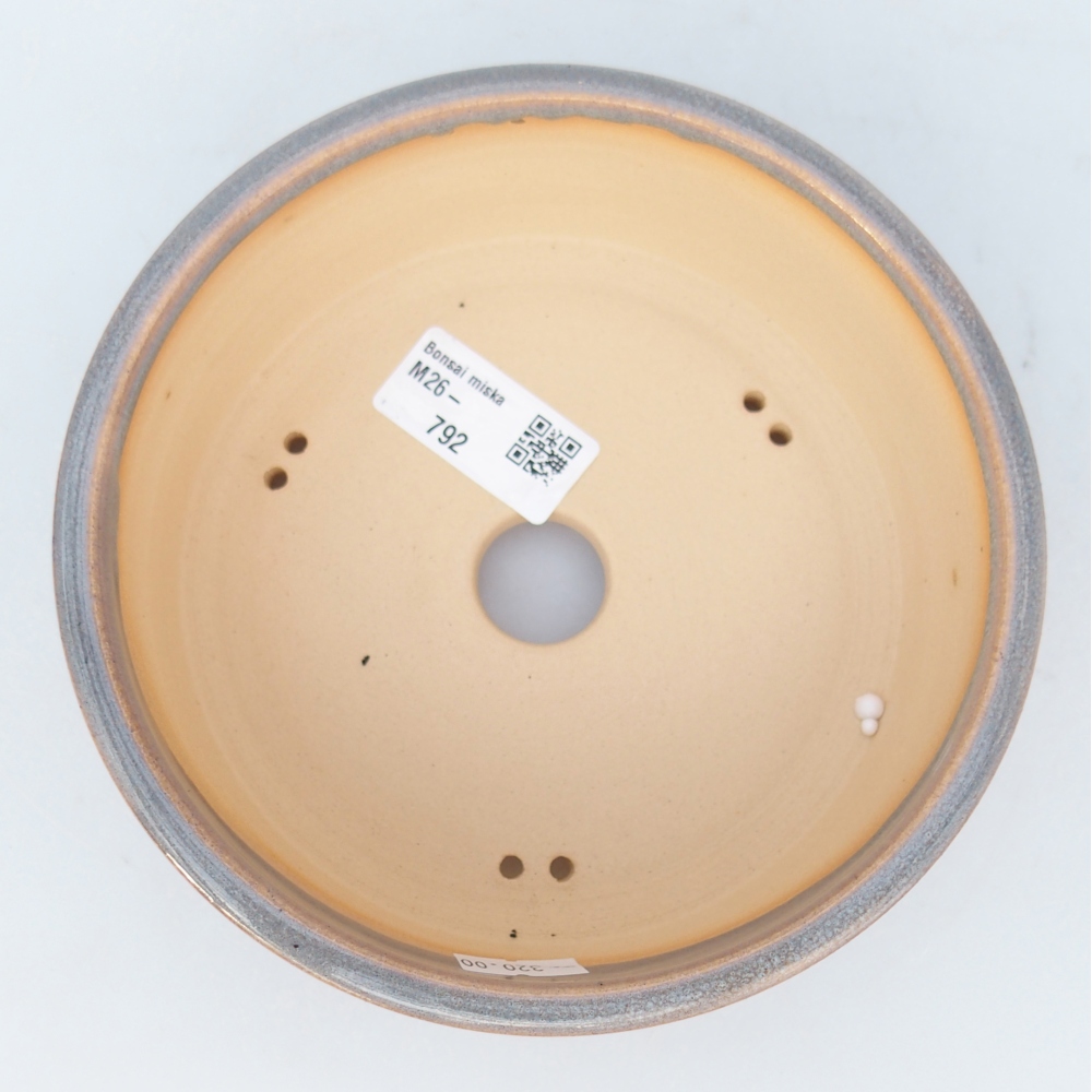 Keramická miska na bonsaje 16 x 16 x 5,5 cm, sivá