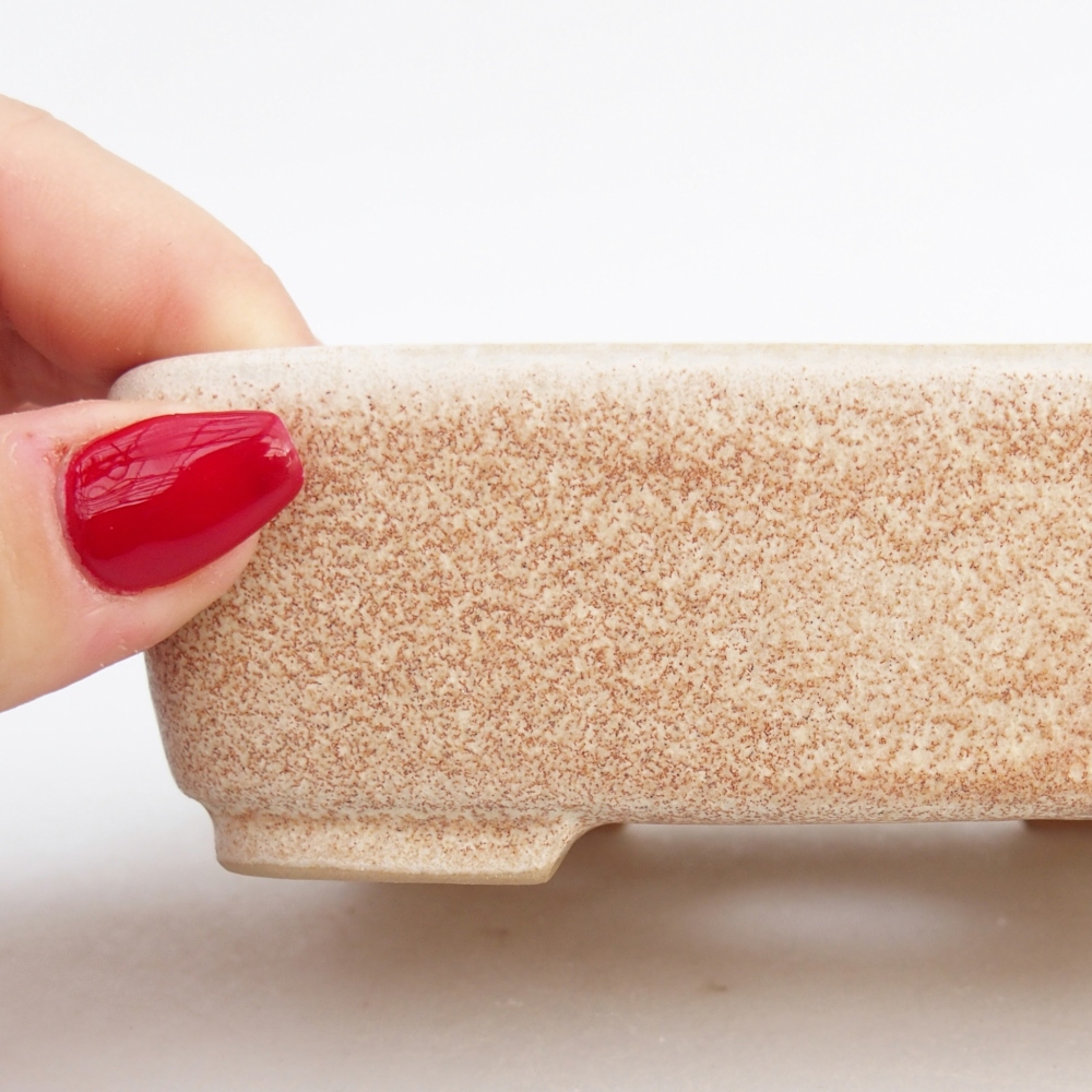 Keramická miska na bonsaje 12,5 x 9,5 x 3,5 cm, farba béžová