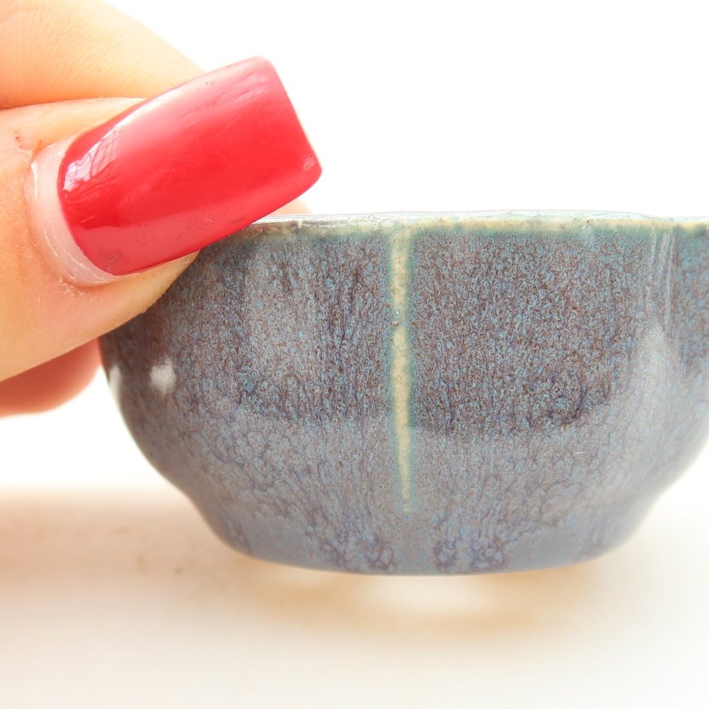 Keramická miska na bonsaje 6 x 6 x 3 cm, farba sivá