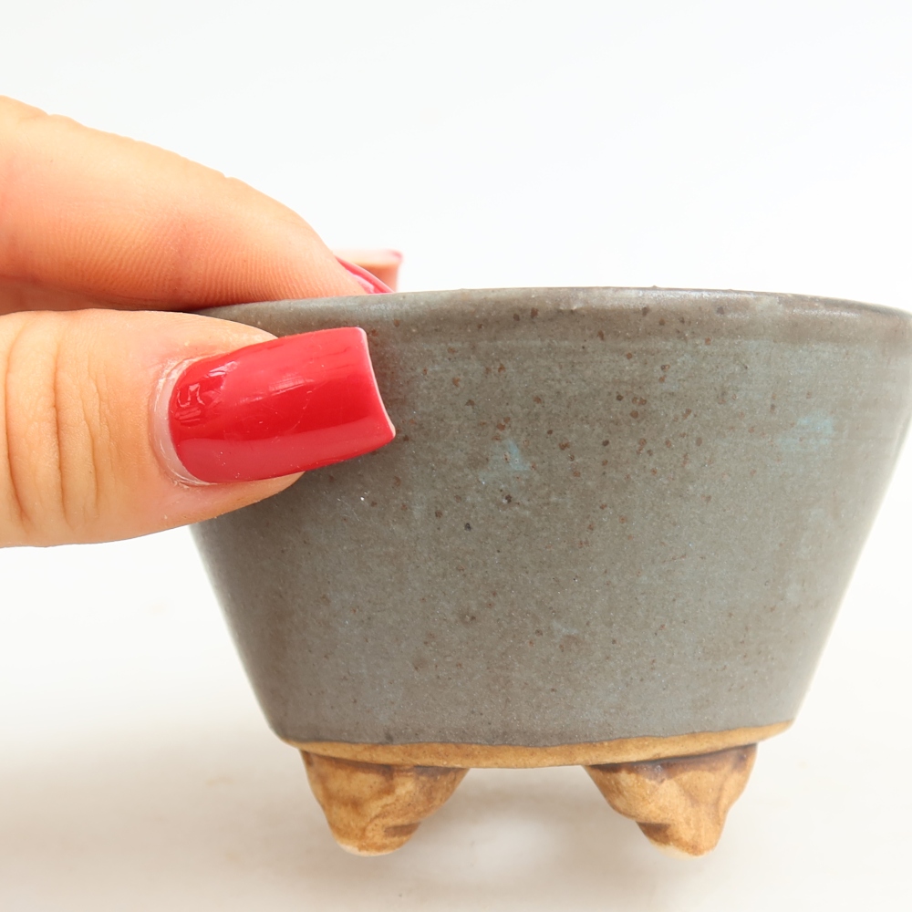 Keramická miska na bonsaje 8,5 x 8,5 x 5 cm, farba modrá
