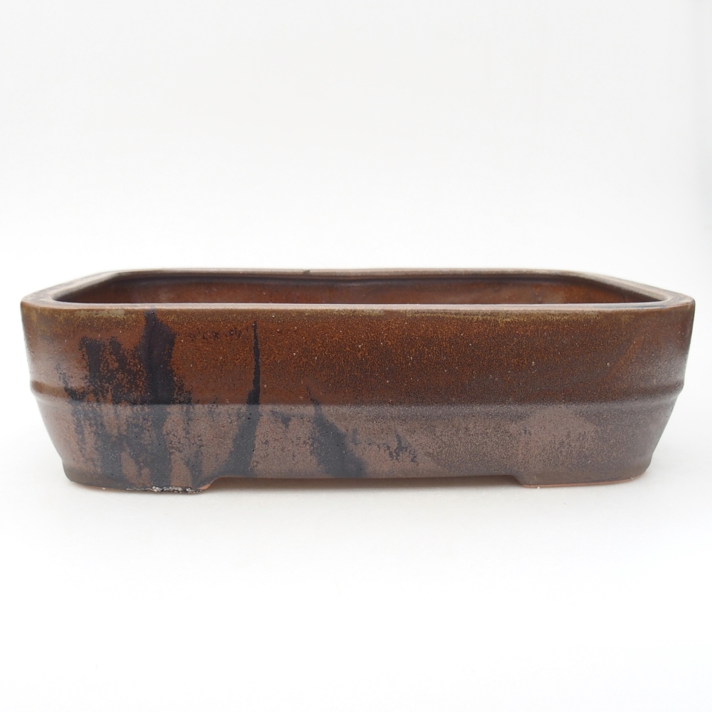Keramická miska na bonsaje 27,5 x 20,5 x 7,5 cm, hnedá