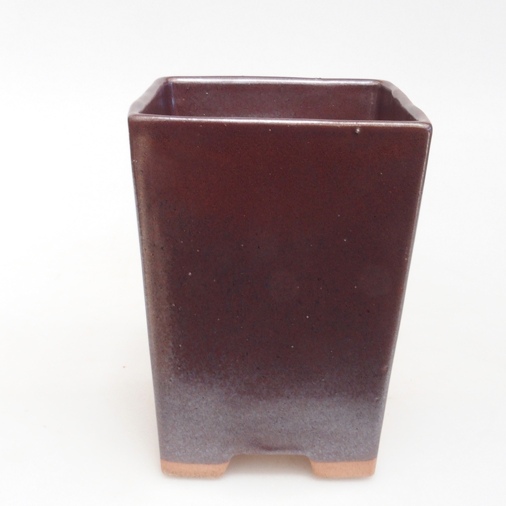 Keramická bonsai miska 9 x 9 x 12 cm, farba hnedá