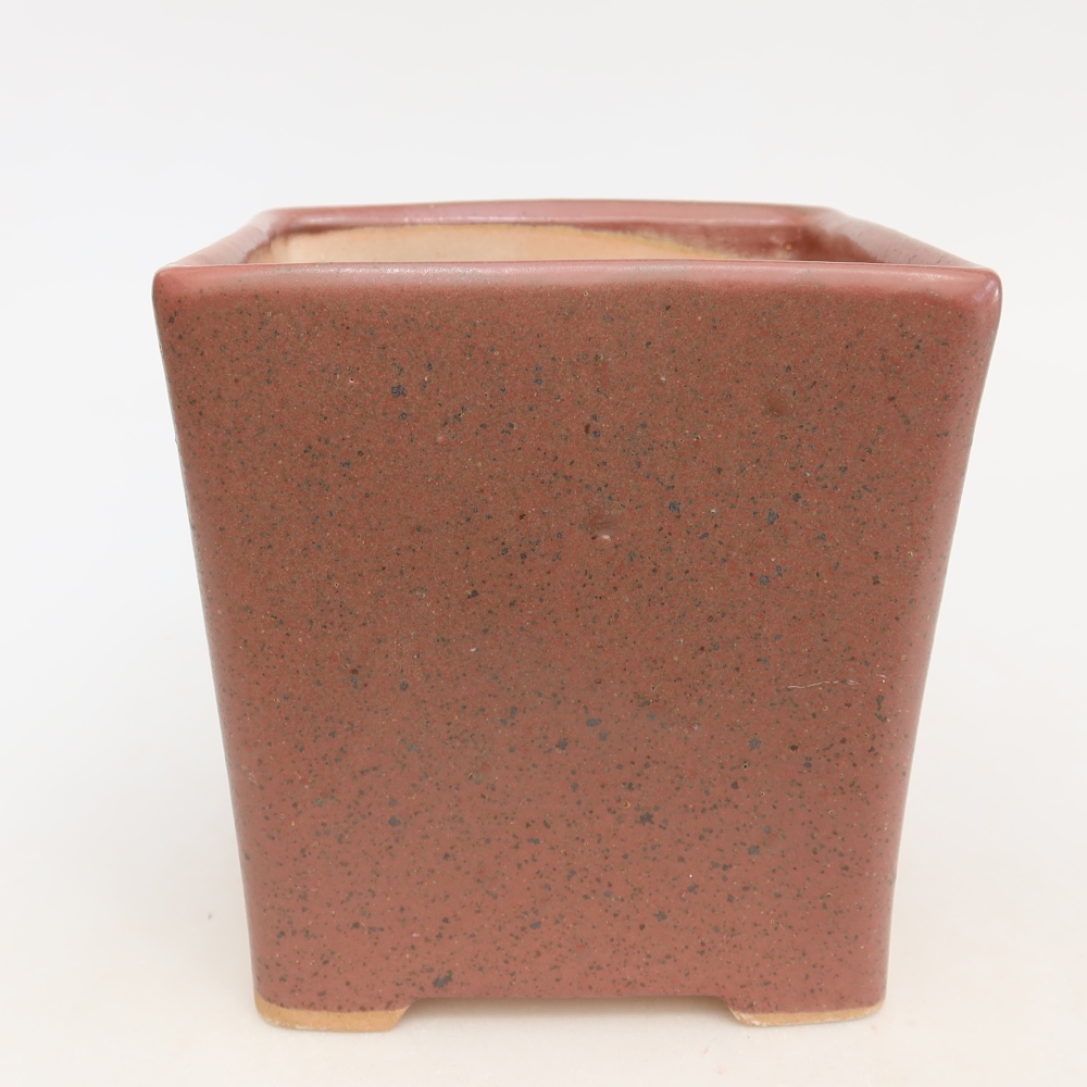 Keramická miska na bonsaje 13 x 13 x 14 cm, farba ružová