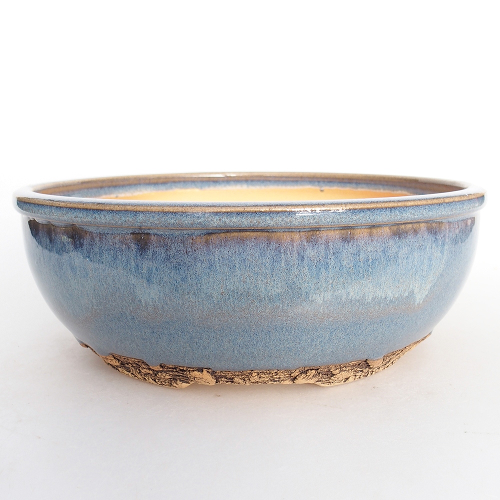 Keramická miska na bonsaje 19 x 19 x 7 cm, farba modrá