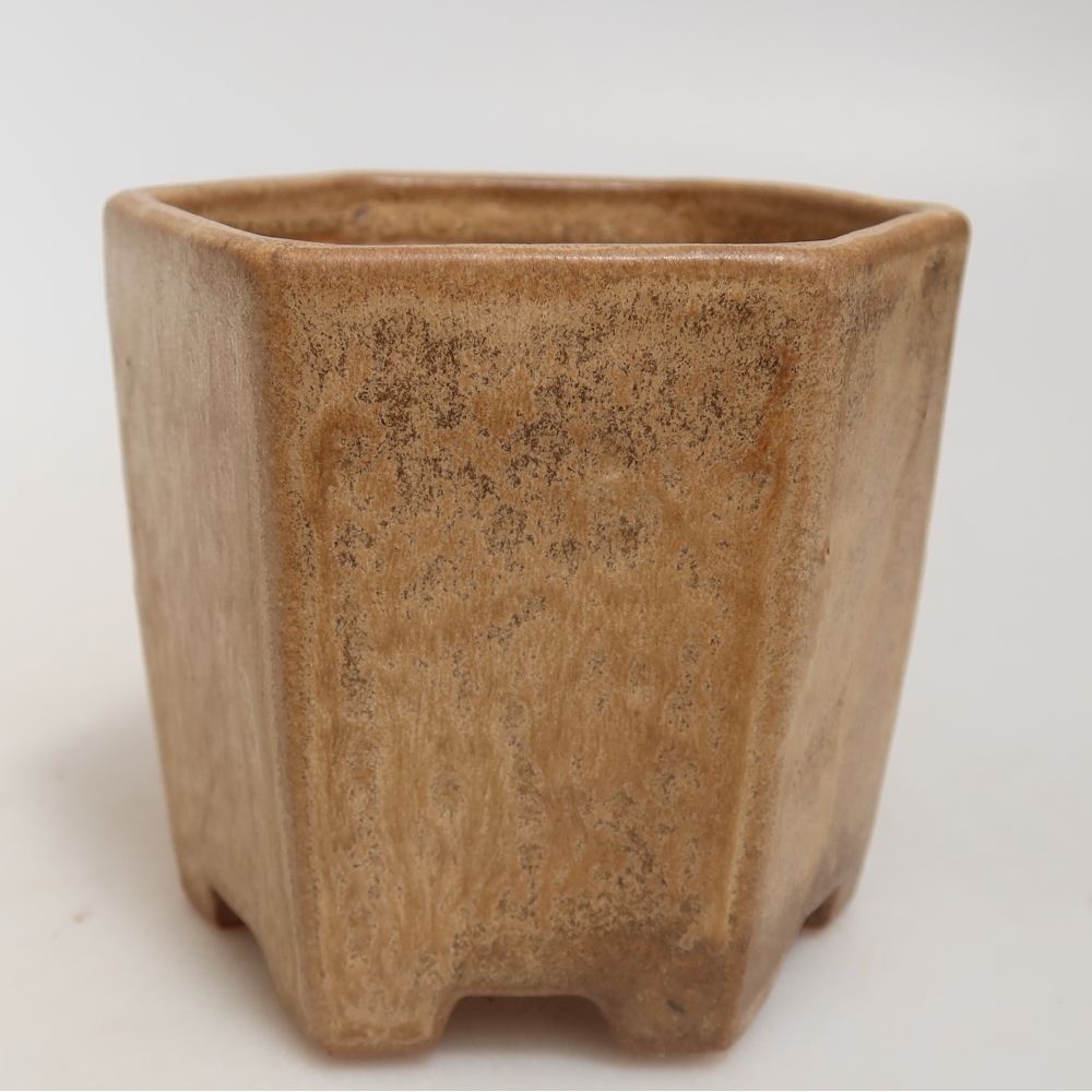 Keramická miska na bonsai 9 x 8,5 x 8 cm, farba béžová