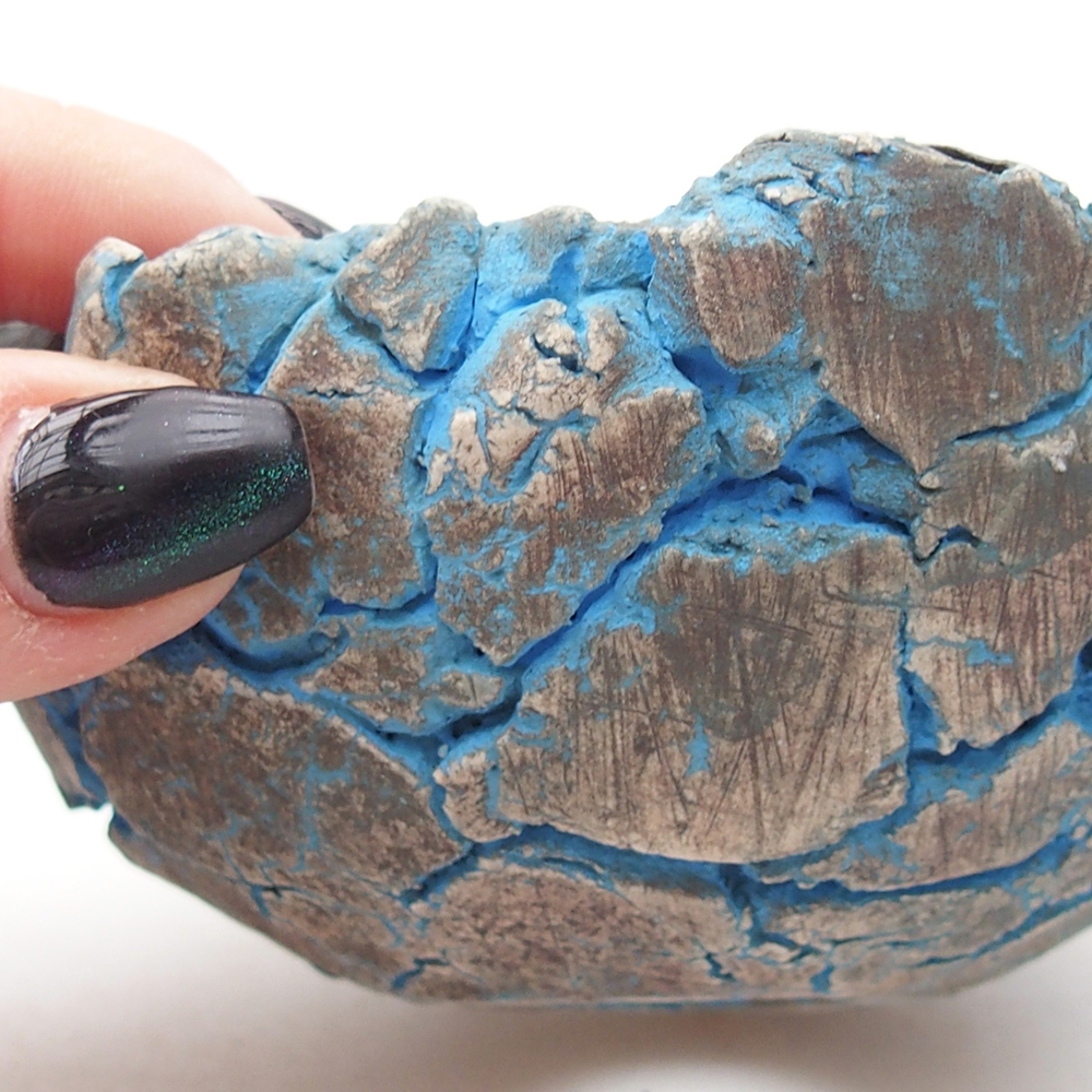 Keramická mušľa 10,5 x 10,5 x 5 cm , farba modrá