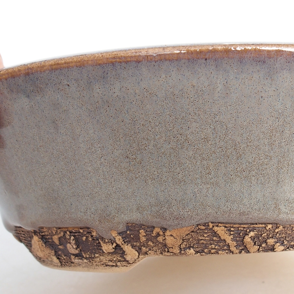 Keramická miska na bonsaje 18 x 18 x 5 cm, sivá