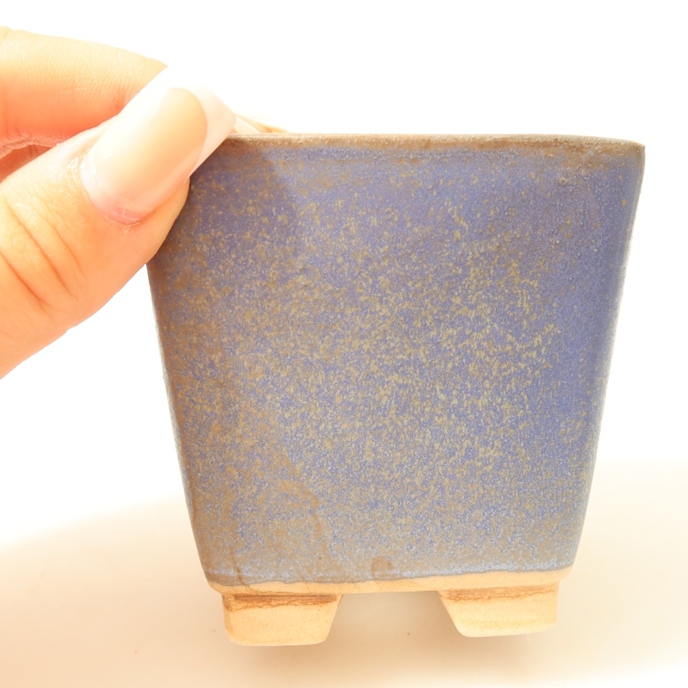 Keramická miska na bonsai 7,5 x 7,5 x 7,5 cm, farba modrá