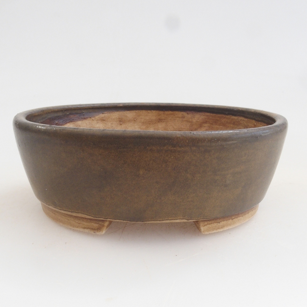Keramická bonsai miska 9,5 x 8 x 3 cm, farba hnedá