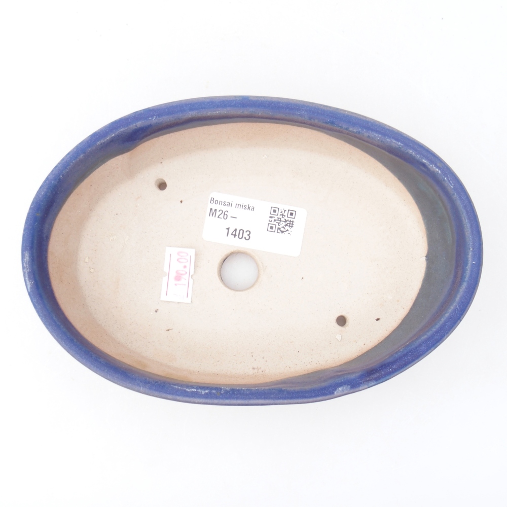 Keramická miska na bonsaje 16,5 x 11,5 x 4,5 cm, farba modrá