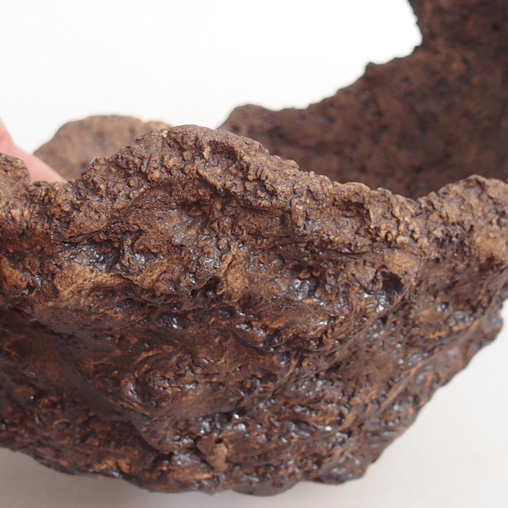 Keramická mušľa 14 x 13 x 12 cm , farba hnedá