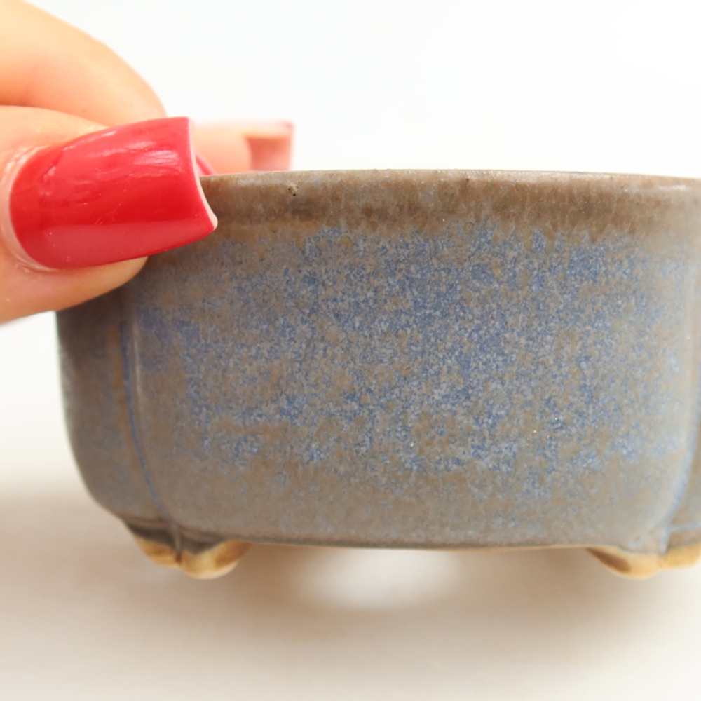 Keramická miska na bonsaje 8 x 7,5 x 3,5 cm, farba modrá