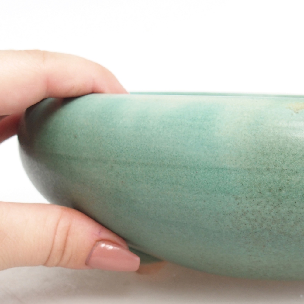 Keramická miska na bonsaje 21 x 21 x 7 cm, zelená