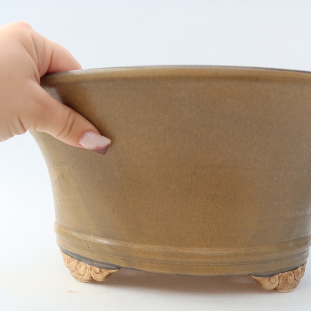 Keramická miska na bonsaje 31,5 x 31,5 x 14,5 cm, farba hnedá