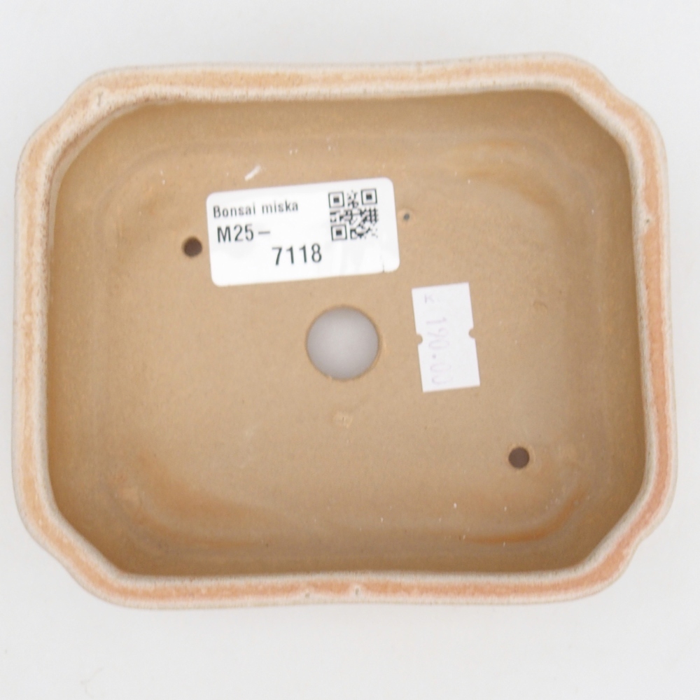 Keramická miska na bonsaje 12 x 10 x 4 cm, farba béžová