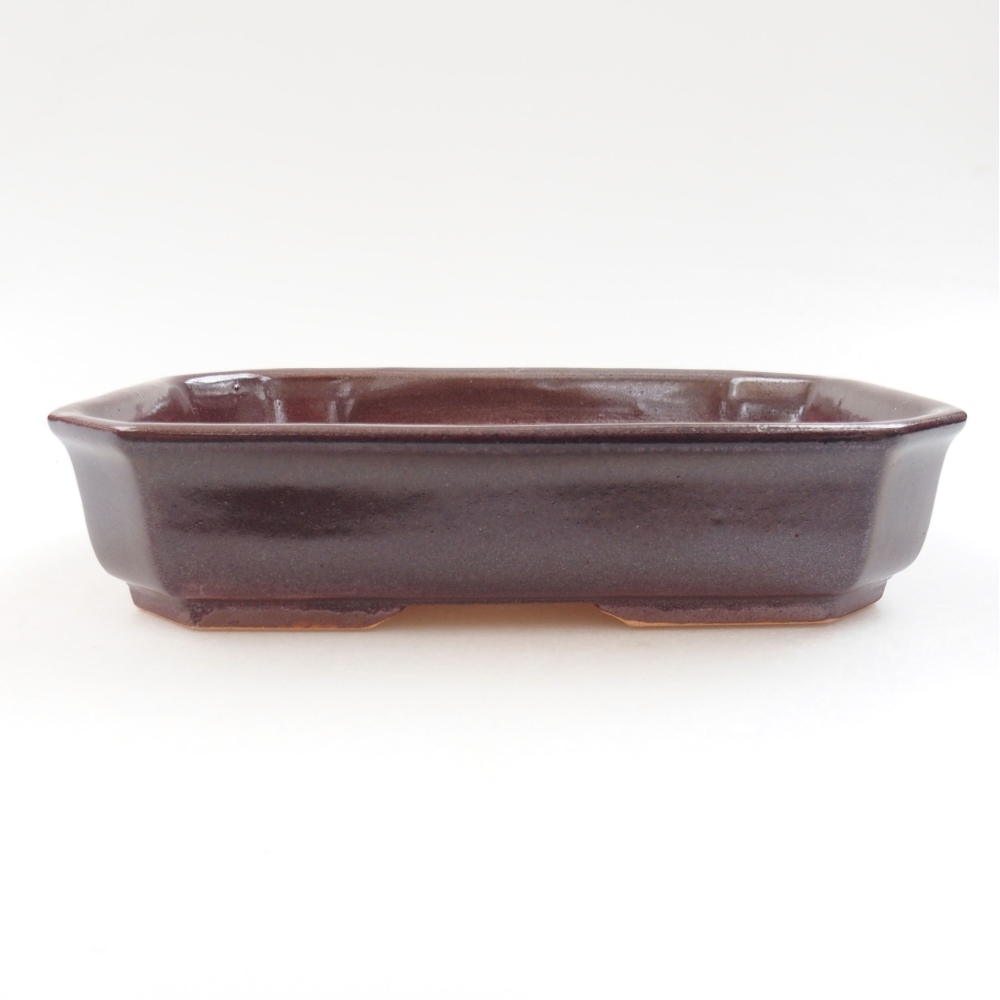 Keramická bonsai miska 19 x 13,5 x 4,5 cm, farba hnedá