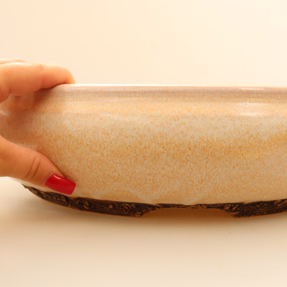 Keramická miska na bonsaje 36,5 x 36,5 x 9,5 cm, farba béžová – IBA OSOBNÝ ODBER alebo preprava na palete