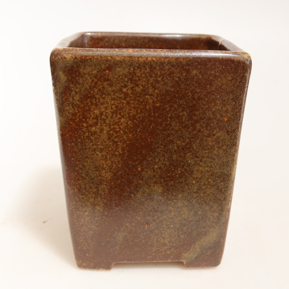 Keramická miska na bonsai 7,5 x 7,5 x 9,5 cm, farba hnedá