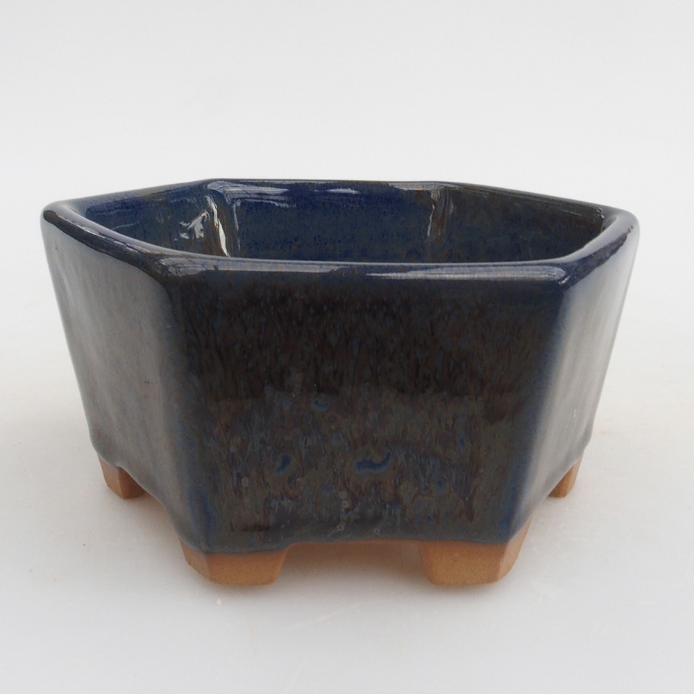 Keramická bonsai miska 9,5 x 9 x 4,5 cm, farba modra