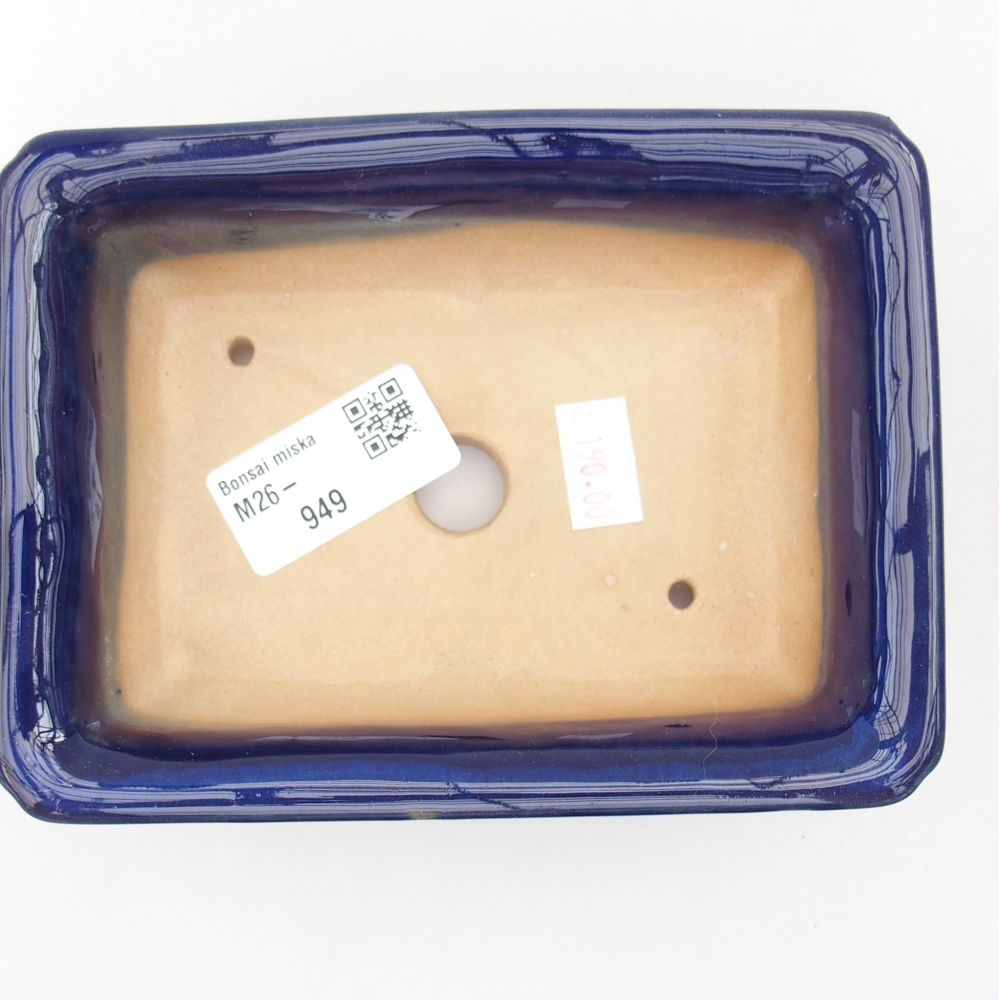 Keramická miska na bonsaje 13,5 x 10 x 4 cm, farba modrá