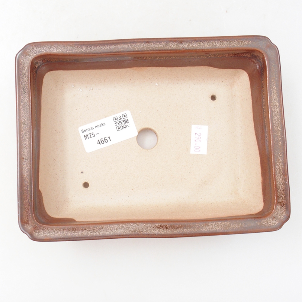 Keramická bonsai miska 17,5 x 13 x 4 cm, farba hnedá
