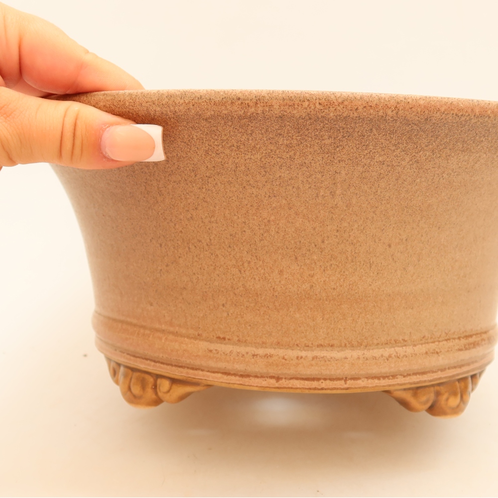 Keramická miska na bonsai 24,5 x 24,5 x 11 cm, farba ružová