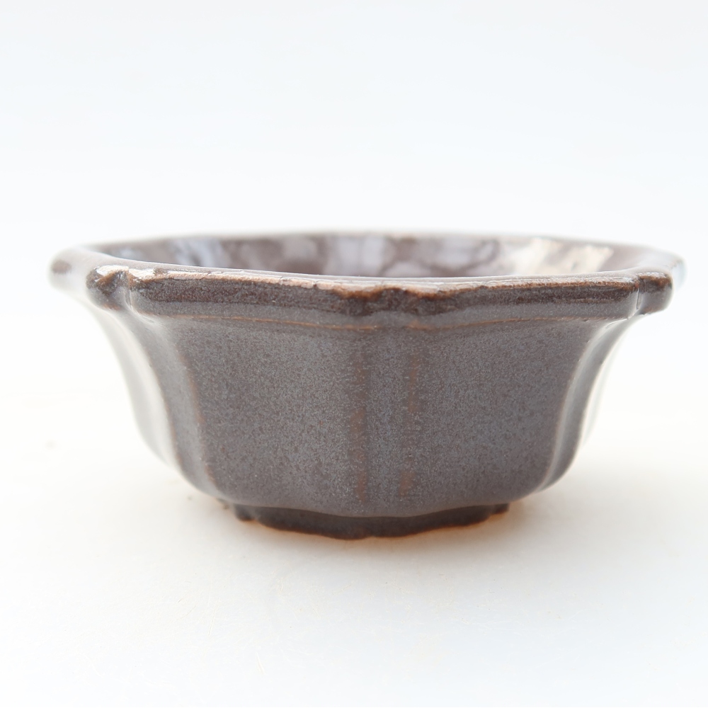 Keramická miska na bonsaje 6 x 6 x 2,5 cm, farba sivá