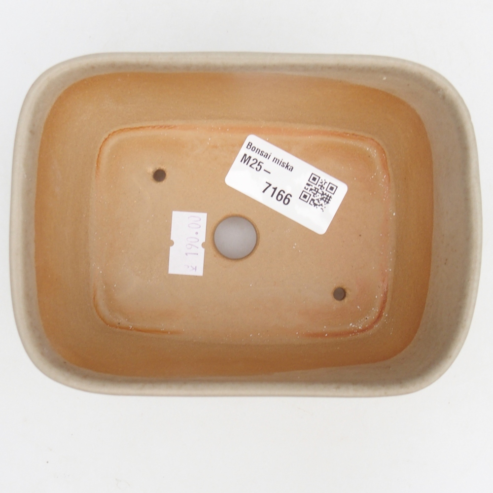 Keramická miska na bonsaje 13,5 x 10,5 x 6 cm, farba béžová