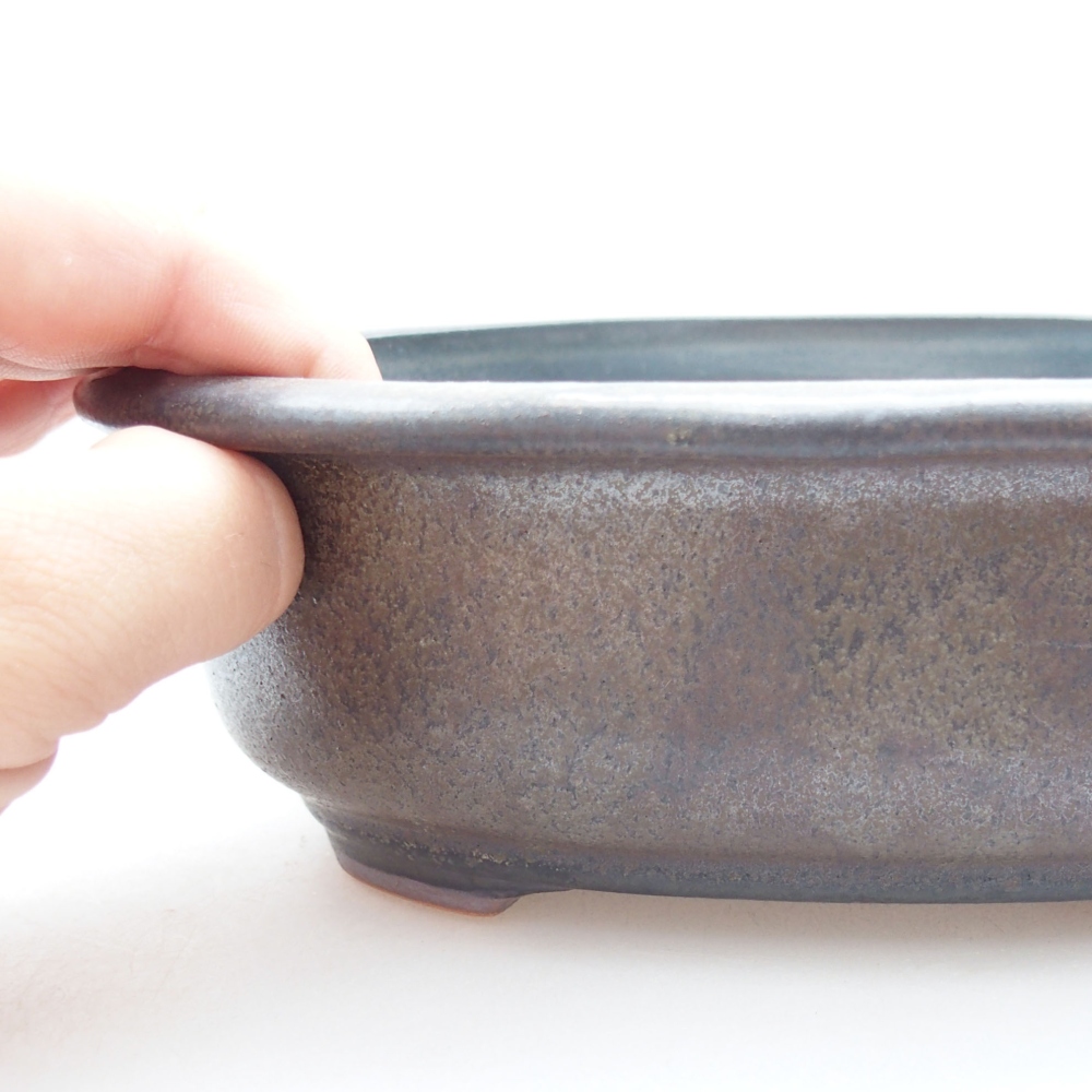 Keramická bonsai miska 18 x 15 x 6 cm, farba šedá