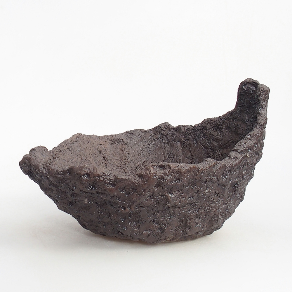 Keramická mušľa 19 x 15 x 14 cm , farba hnedá