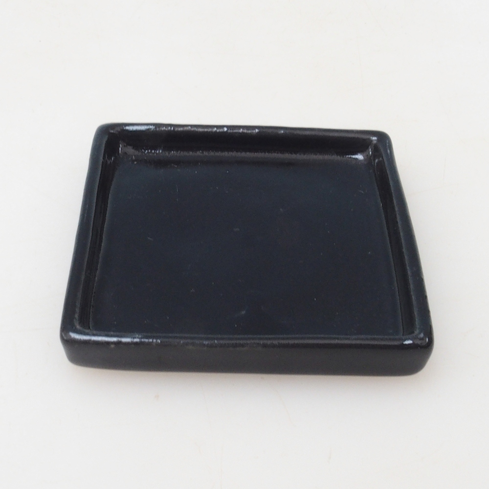 Bonsai podmiska štvorc S - 8 x 8 x 1 cm - čierna