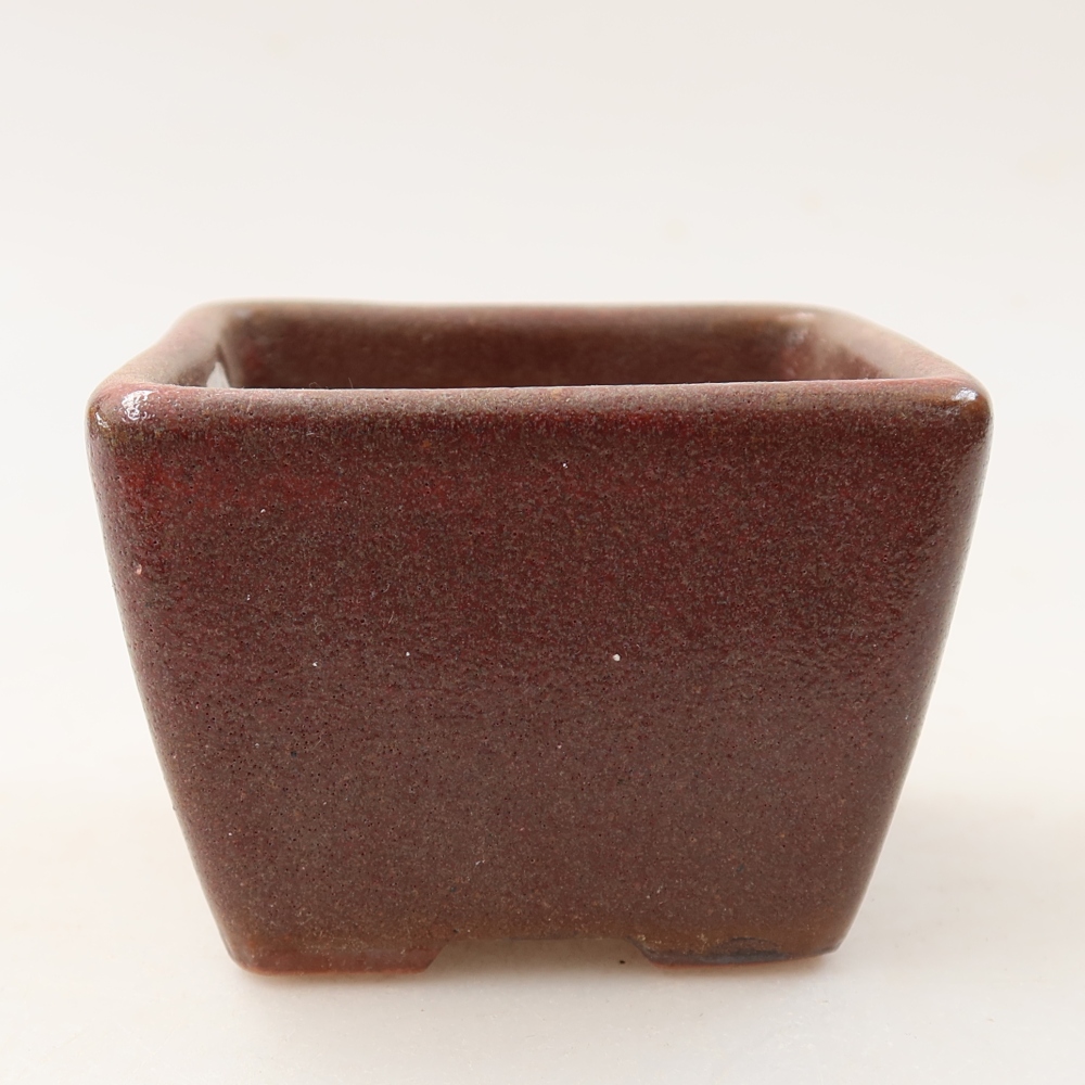 Keramická miska na bonsaje 6,5 x 6,5 x 5 cm, farba hnedá