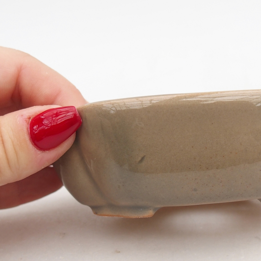 Keramická miska na bonsaje 10,5 x 9 x 3,5 cm, sivá