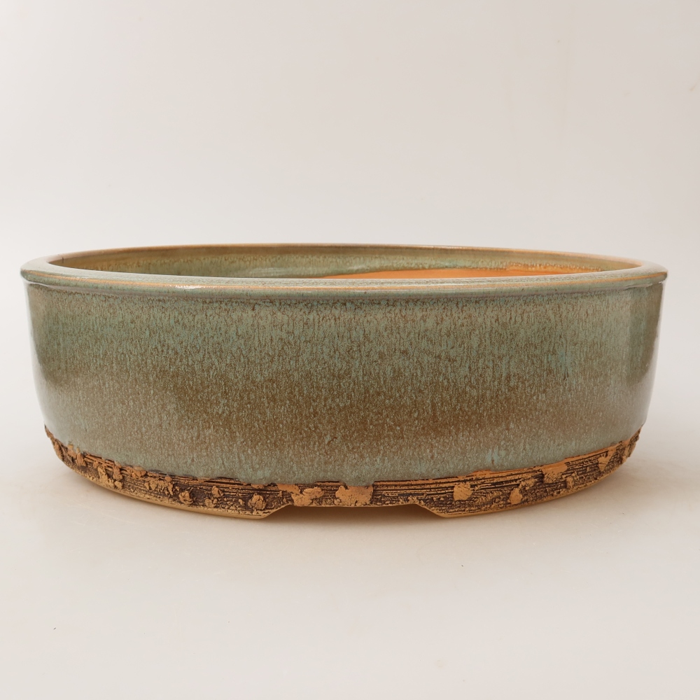 Keramická miska na bonsaje 29 x 29 x 8,5 cm, farba zelená