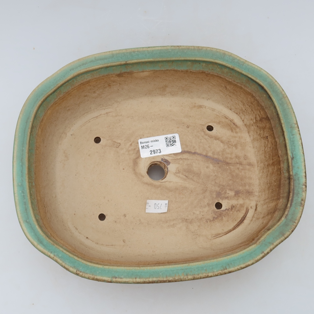 Keramická bonsajová miska 25 x 21 x 8 cm, zelená